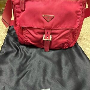 Prada Vibrant Pink Crossbody Nylon Bag